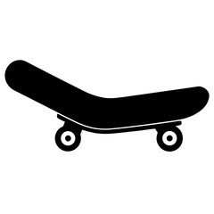silhouette of a skateboard with wheels