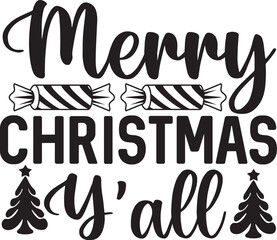 Basic RGB Merry Christmas Y'all svg design