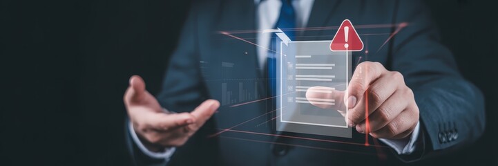 A person interacts with a digital document displaying an error alert.