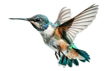 Fototapeta premium Hummingbird in flight, vibrant colors, nature