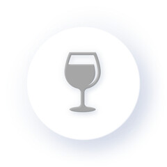 Neumorphism Icon Wine Glass Icon Soft Drop Shadow on Dark Background Neumorphic UI UX Design User Interface Neumorphism Shadow