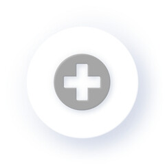 Fototapeta premium Neumorphism Icon Hospital Emergency Icon Soft Drop Shadow on Dark Background Neumorphic UI UX Design User Interface Neumorphism Shadow