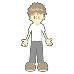 手を広げる男性