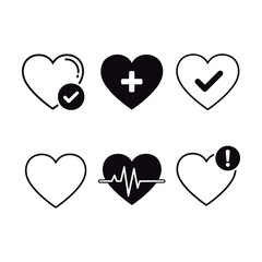 Health and Love Symbols Collection. Heart shapes.

