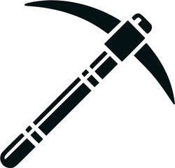 Naklejka premium black pickaxe isolated on white