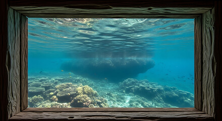 Underwater view appears framed, looking serene.
