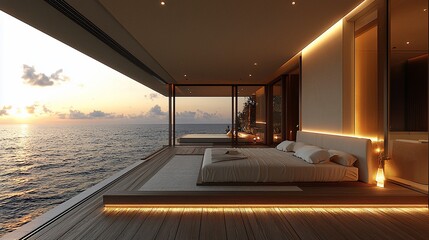 Luxurious oceanfront bedroom