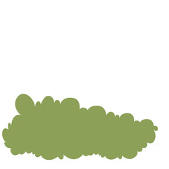 2D illustration of a simple green bush with rounded tops, ideal for nature backgrounds, garden scenes, or educational design elements.