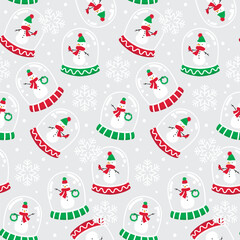 Christmas Snowman Seamless Pattern Vector Art