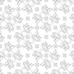 Seamless pattern of children sailing boats perfect for kids textile prints, stationery, wallpapers, and baby shower decorations.