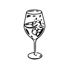wine glass with fruit infusion outline