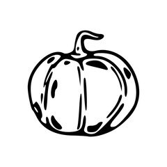 outline drawing of a pumpkin