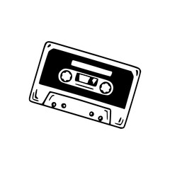 Fototapeta premium vintage music cassette clipart