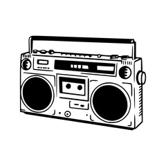 classic 80s boombox clipart