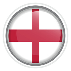 Fototapeta premium England Flag Button Icon Glossy Round National Emblem Vector Illustration