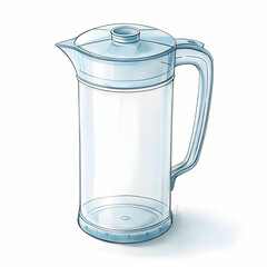 Obraz premium A plastic water jug is a lightweight, durable container designed for storing and pouring water