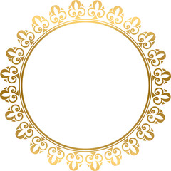 Gold ornamental round vector frame 01
