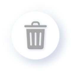 Neumorphism Icon Trash Bin Icon Soft Drop Shadow on Dark Background Neumorphic UI UX Design User Interface Neumorphism Shadow