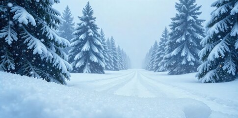 Naklejka premium Massive snowflakes fall in a blizzard, creating a breathtaking winter scene The heavy snow obscures the landscape, leaving only white drifts and swirling flakes visible , ice, cold