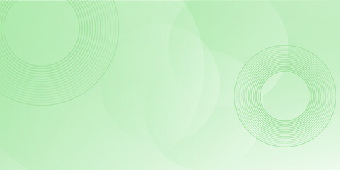 Minimalist soft Abstract Background in Gradient green and white Tones with Circles. Circle effect style geometric, abstract background.