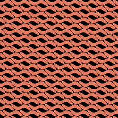 A dramatic and elegant wave pattern with terracotta red accents on a black background. Bold and stylish for packaging, fashion, or branding.