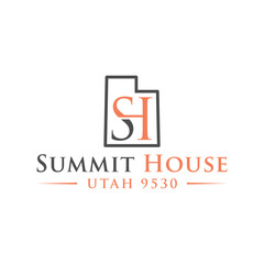 Obraz premium pizza restaurant outline logo in idaho state with letters HS