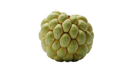 Fototapeta premium A ripe green custard apple fruit isolated on a black background