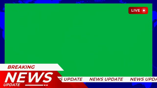 Breaking News frame Update News 4K with Green Screen Background