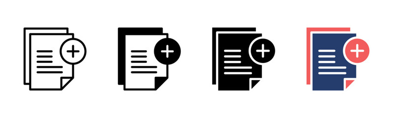 Obraz premium Add icon sheet multiple style collection
