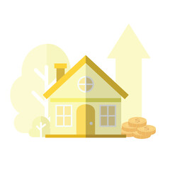 rising property prices. inflation impacting the real estate sector. real estate sales. real estate concept. suitable for property sales themes