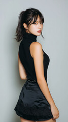 美女, 女性, 美しい, 顔, モデル, 日本, 韓国, 中国, アジア, カフェ, ファッション