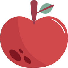 Bright and Fresh Cartoon Apple Illustration in Flat Style
