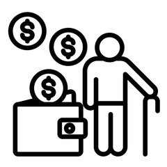 Pension Contribution  Icon Element For Design
