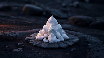Enigmatic White Crystal Formation on Dark Surface
