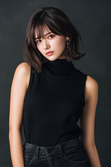 Naklejka premium 美女, 女性, 美しい, 顔, モデル, 日本, 韓国, 中国, アジア