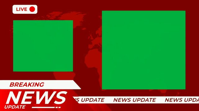 Breaking News frame Update New running text s 4K with Green Screen Background 
