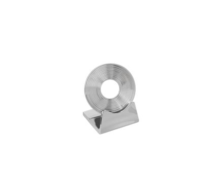Elegant Silver Coiled Phone Stand on Display, A Modern Tech Accessory for Minimalist Desks and Luxury Product Presentations