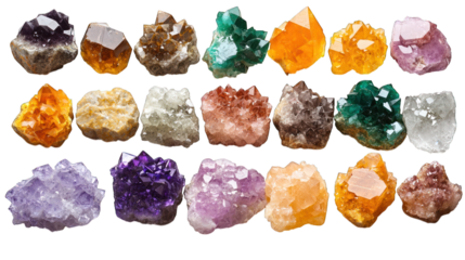 Assorted gemstones, various colors and textures