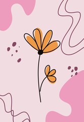 abstract background with flowers pink simple