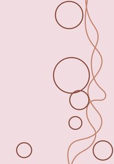 abstract background with circles and line simple pink color