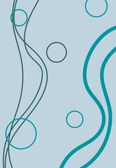 abstract blue background with bubbles and line 