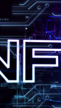Animation of data processing over nft text