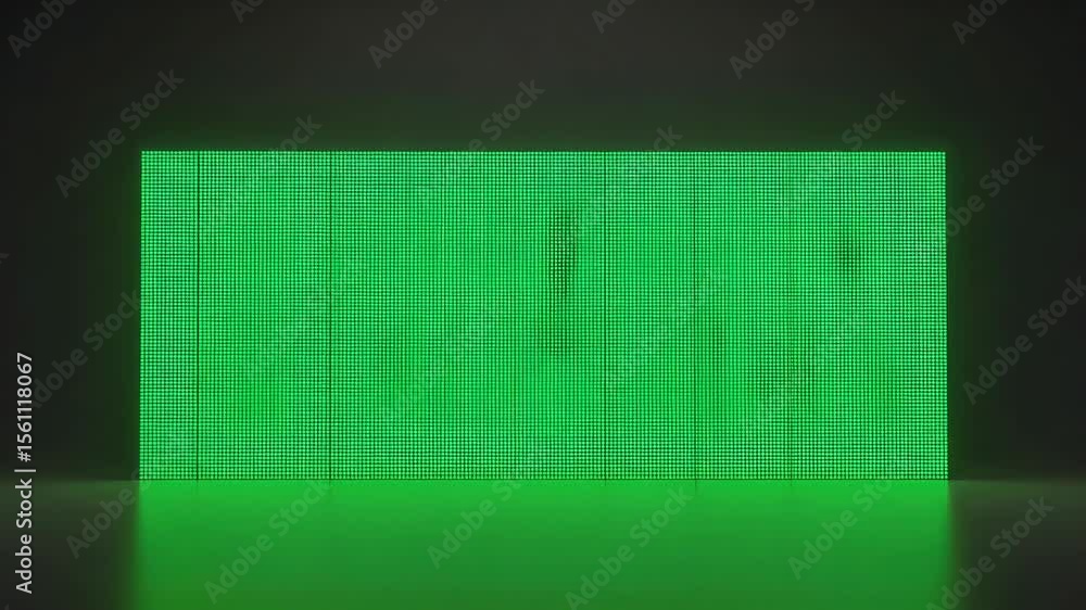 Poster glowing green rectangle grid abstract against dark gray background minimalist futuristic design with