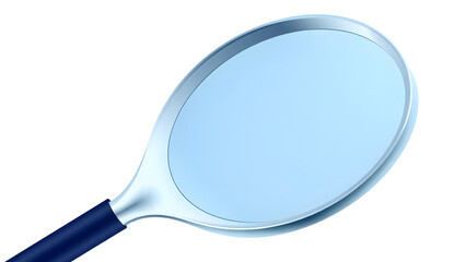 Classic magnifying glass icon on a clean white background, symbolizing search, investigation, and discovery&mdash;ideal for business, education, and tech designs.
