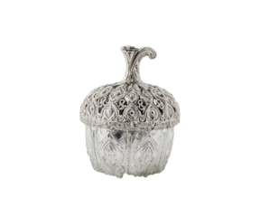 Exquisite Silver Potion Container, A Study in Ornate Detail and Alchemic Artistry in Silver Finish Isolated
