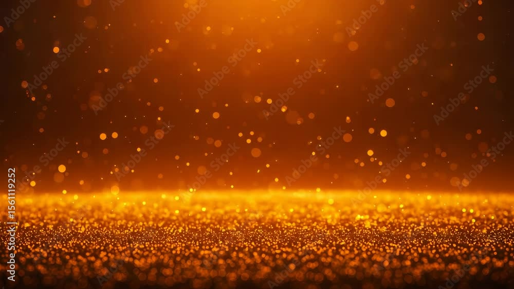 Poster golden particle bokeh background with glittering light effects for festive celebrations and shimmeri
