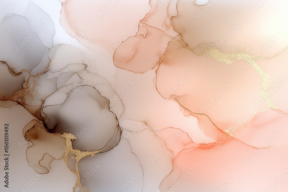 Poster elegant abstract fluid art background with soft color blends and fine gold accents in creative desig