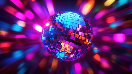 colorful circle disco party lights background, glow 26
