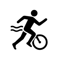 Triathlon icon with swim bike and run symbols on transparent background representing endurance multisport race
