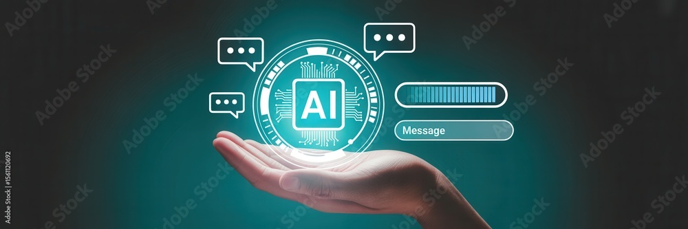 Poster digital ai interface held in a hand.